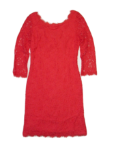 NWT Diane Von Furstenberg Zarita in Hot Coral Lace Zip V-back Dress 6 $348 - £68.41 GBP