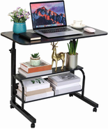 Home Office Study Desk Corner Desk for Small Space Rolling Desk Mobile C... - £69.81 GBP
