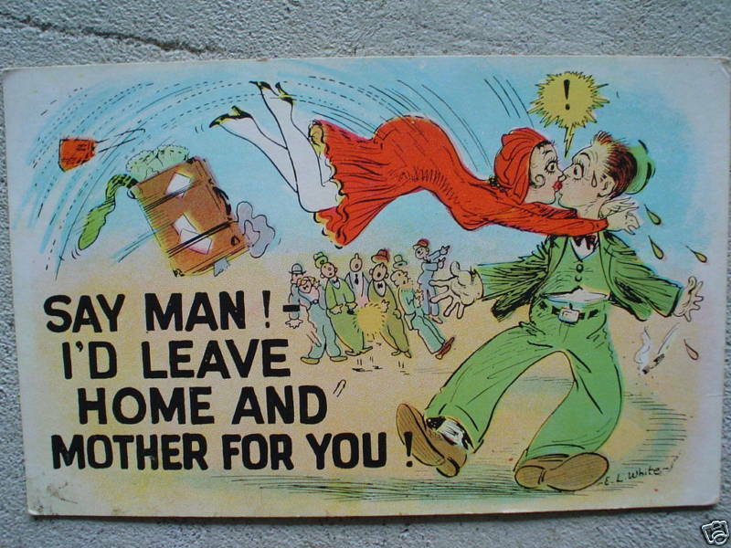 Vintage 1930s War Postcard Say Man Soldier with Girl - $16.83