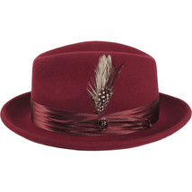 Men Bruno Capelo Hat Australian Wool soft Fedora Giovani Un104 Burgundy - £55.53 GBP