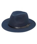 New Navy - Light Mesh Fedora Wide Brim Cowboy Style Hat Summer - $33.90
