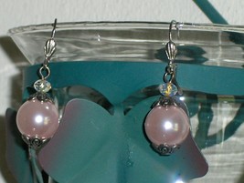 Pink Faux Pearl Earrings - £8.04 GBP