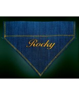 Dog Bandana  Personalised Embroidered Handmade in Gold slide on collar - £5.56 GBP+