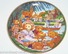 Teddy Bear Picnic  Lunch Food Collector Plate Franklin Mint Retired Vintage - $49.95