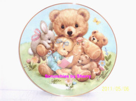Storybook Pals Teddy Baby Rabbit Blessed Are Ye Collector Plate Danbury Mint - £40.05 GBP