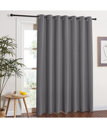 Grey Blackout Patio Sliding Door Curtains 84 Inch Length, Grommet Room D... - $23.86