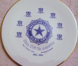 1984 American Legion Auxilary  Limited Edition Plate  #1 Hats Off To America - £9.59 GBP