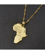 Africa Map Pendant Necklace for Women/Men Silver/Gold Color Ethiopian Je... - $27.28 CAD