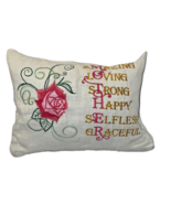 THROW PILLOW ~ Embroidered Accents Meaningful Inspirational Words Quotab... - $42.51 CAD