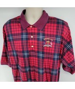Hogan Ryder Cup Valderrama Polo Golf Shirt Men&#39;s Size XL Red Plaid - £19.74 GBP