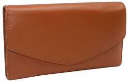 RFID Genuine Leather Women&#39;s Slim Flap Wallet Clutch Organizer Checkbook Holder - £17.98 GBP
