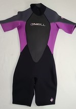 Oneill Short Wetsuit Purple and Black Zip Neoprene Womens Sz 8 Surf Paddle Board - £38.06 GBP