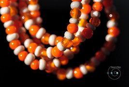 burnt orange boho necklace, vintage India lampworked glass, FREE with purchase - £0.00 GBP