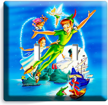 Peter Pan Wendy Tinker Bell Neverland Double Light Switch Wall Plate Cover Decor - £11.02 GBP