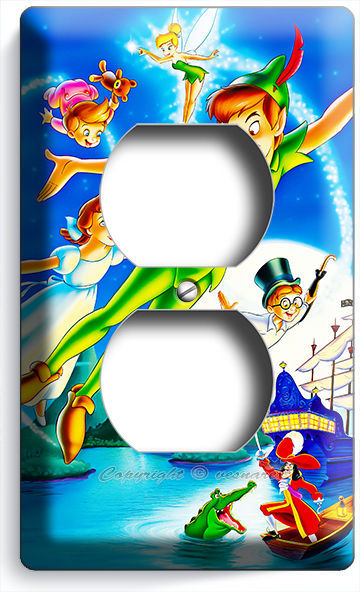 PETER PAN WENDY TINK NEVERLAND DUPLEX OUTLET WALL PLATE COVER BABY BEDROOM DECOR