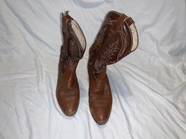 MENS Tony Lama Brown &amp; DARK BROWN 2 Tone Western Cowboy Style 10C 10 Wide Boots - £68.40 GBP