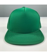 Green Trucker Hat Boys Youth Size Mesh Back YoungAn Foam Front Flat Brim - £7.43 GBP