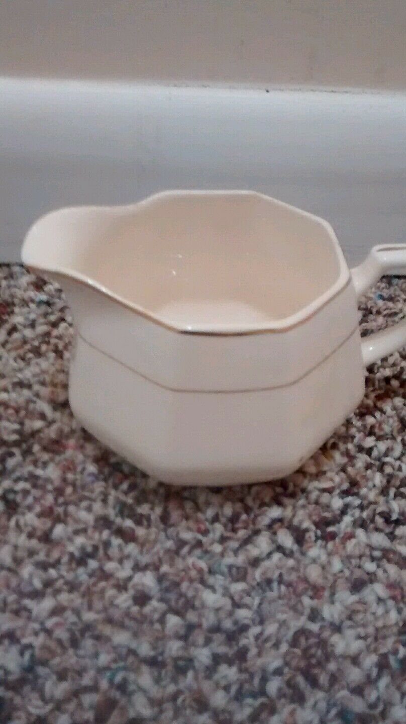 HOMER LAUGHLIN CREAMER OR GRAVY MUG GOLD RIM JUNE OF 1927 - $3.73