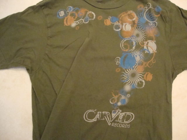 Primary image for Carved Records American Record Label Music Green Soft Cotton T Shirt Size L