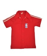Vintage 70s NBA Shooting Shirt Mens S Red Snap Button Warm Up Southern A... - £37.17 GBP