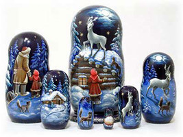 Silver Hoof Nesting Doll - 8&quot; w/ 7 Pieces - £175.85 GBP