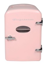 Retro Pink Mini Fridge Compact Personal Refrigerator 6 Soda Can Snacks B... - £82.61 GBP
