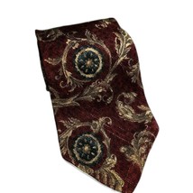 Perry Elis Portfolio Burgundy Brown Tie Silk Necktie 4 Inch X 57 Inch - £9.40 GBP