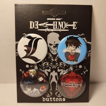 Death Note Pin Buttons Set of 4 Made in USA Official Anime Collectibles - $10.69