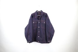 NOS Vintage 90s Streetwear Mens 2XL Baggy Fit Tinted Denim Trucker Jacket Blue - £85.24 GBP