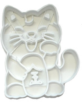 Japanese Maneki Neko Lucky Cat Good Luck Cookie Cutter 3D Printed USA PR2327 - £3.18 GBP
