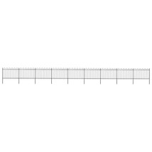 vidaXL Steel Hoop Top Garden Fence, Black, 50.2 Feet, Durable & Adjustable - $822.99