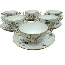 Herend Fruits and Flowers Cream Soups and Underplates (6) - £675.82 GBP