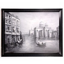 Black &amp; White Canvas Reproduction Venice, Italy in Acrylic Unknown Artist, Title - £909.85 GBP