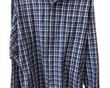 Wrangler Jeans Co Plaid Shirt Size M Blue White Long Sleeve Button Up - $14.66