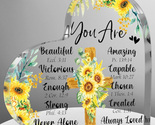 Inspirational Gifts for Women Heart Sunflower Acrylic Gift Christian Rel... - $21.51