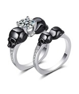 Brilliant Round Cut Diamond Skull Engagement Ring in Sterling Silver - £99.55 GBP