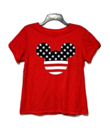 Authentic Disney Womens Mickey Mouse USA T-Shirt Tee U.S. Red White Blue... - €6,87 EUR
