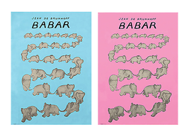 Bundle- 2 Assorted Jean de Brunhoff Babar Posters - £38.68 GBP