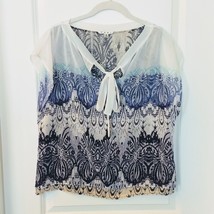 Women&#39;s Cabi Purple &amp; Blue Flowy Blouse Size Small - £11.83 GBP