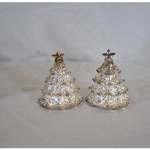 Christmas Tree-shaped Salt &amp; Pepper Shakers - Silver Treasures by Godinger - £23.22 GBP