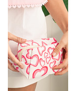 Pink Valentines Fashion Heart Printed Canvas Cosmetic Bag - $7.78 CAD