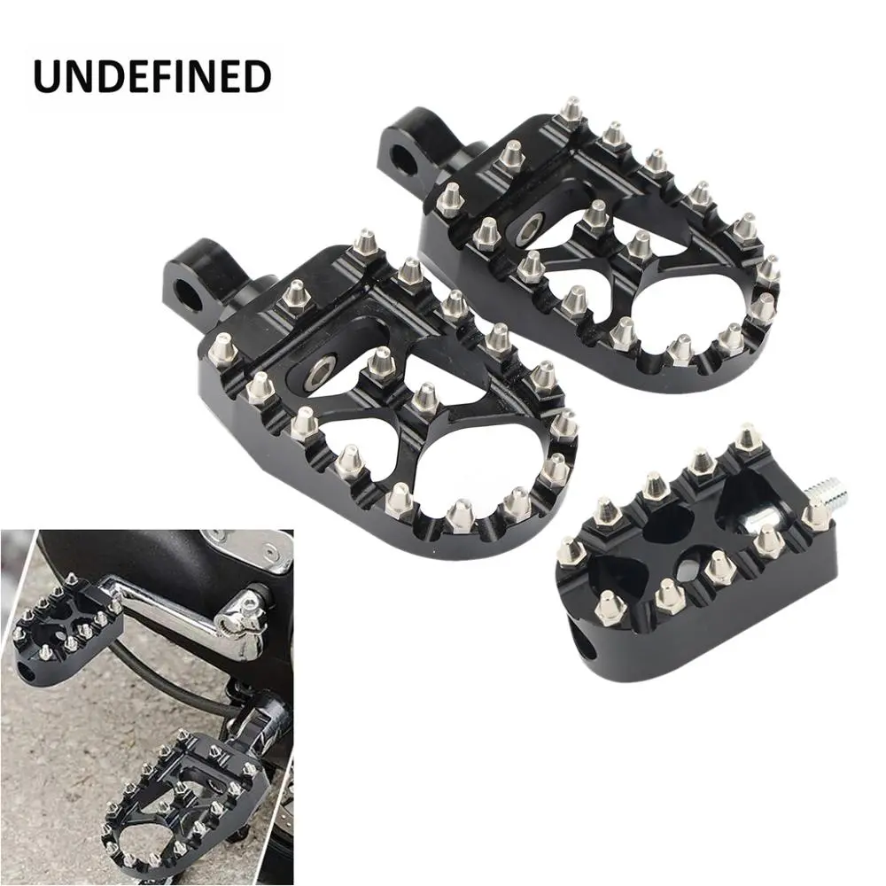 Motorcycle Foot Pegs MX Wide Fat Footrests Pedals w/Shifter Pegs For Harley - $19.49+