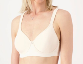 Breezies Floral Stripe Seamless Wirefree T-Shirt Bra- Champagne, 40G - £19.55 GBP