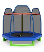 7 Feet Kids Recreational Bounce Jumper Trampoline-Blue - Color: Blue - $365.42 CAD