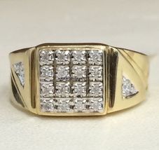 14K Yellow Gold Finish 1.00Ct White Diamond Engagement Wedding Pinky Men&#39;s Ring - £86.16 GBP