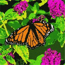 Pepita Needlepoint Canvas: Monarch Butterfly Beauty, 10&quot; x 10&quot; - £61.33 GBP+