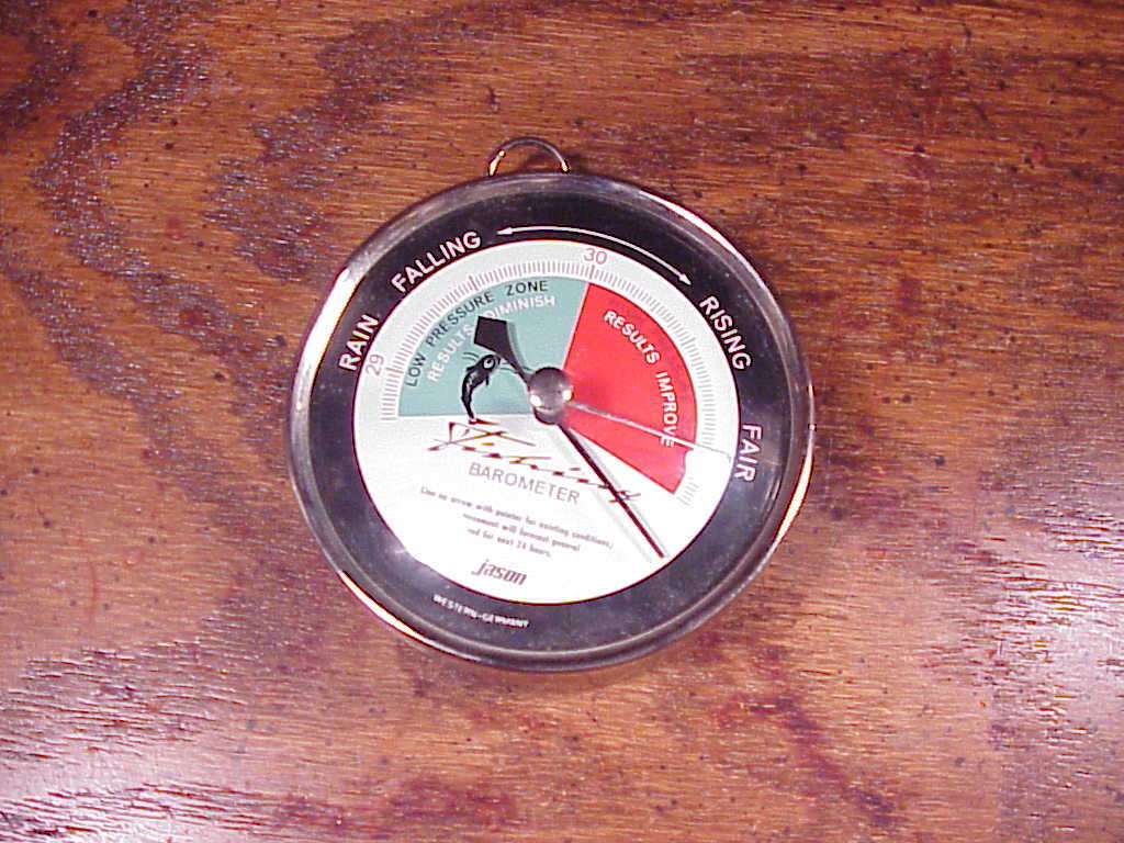 Vintage Jason Fishing Wall Hanging Barometer, NOT WORKING, for parts