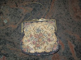 Vintage Multicolor Floral Tapestry Handbag/Evening Bag 6.25&quot; x 6&quot; x 1&quot; - £35.74 GBP