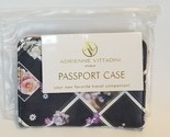 Adrienne Vittadini Passport Case Credit Card Black Pink Floral Signature... - $13.81