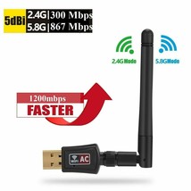 1200Mbps Long Range Ac1200 Dual Band 5Ghz Wireless Usb 3.0 Wifi Adapter Antenna - £14.36 GBP